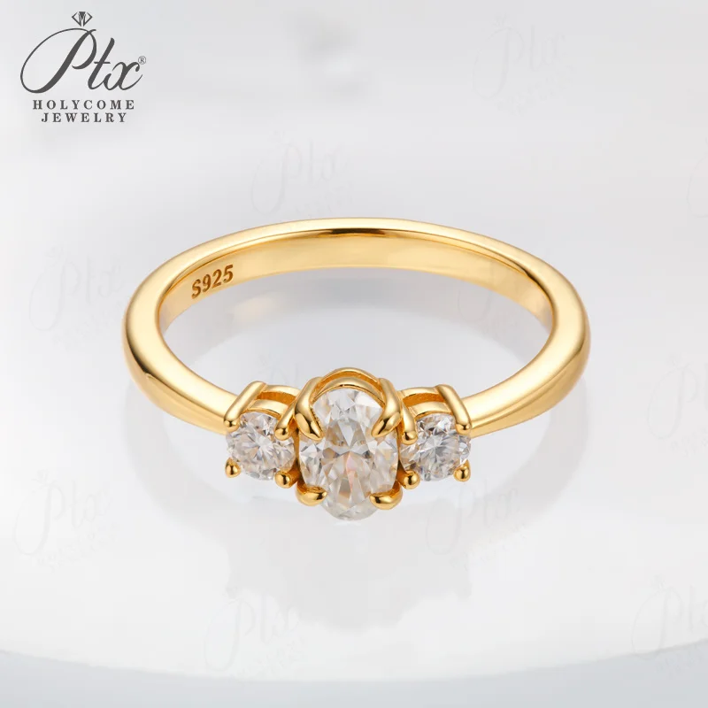 Moissanit-Ring Oval VVS1 Klarheit 925 Sterling Silber Bankett-Charme Verlobungs-Trend Damenschmuck Jubiläumsgeschenk für Frauen – Detail 13