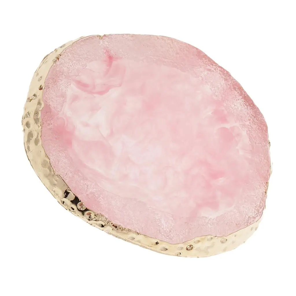 Agate Look Resin Nail Art Palette Display Coaster Pad Color Mixing Plate for Decorative Home Ornament