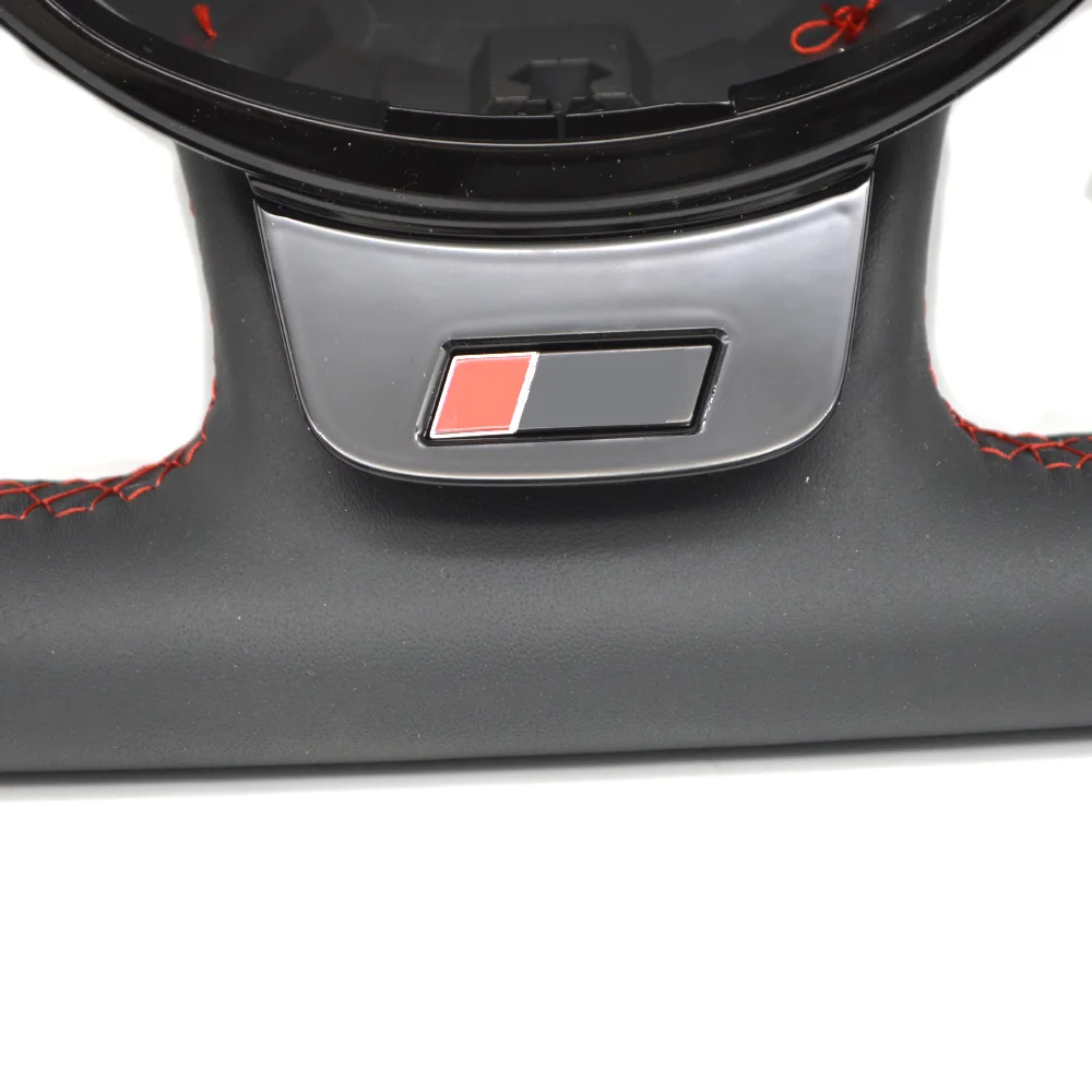 For Audi A4 B8 Alcantara eather with red stitching flat bottomed steering wheel with front logo