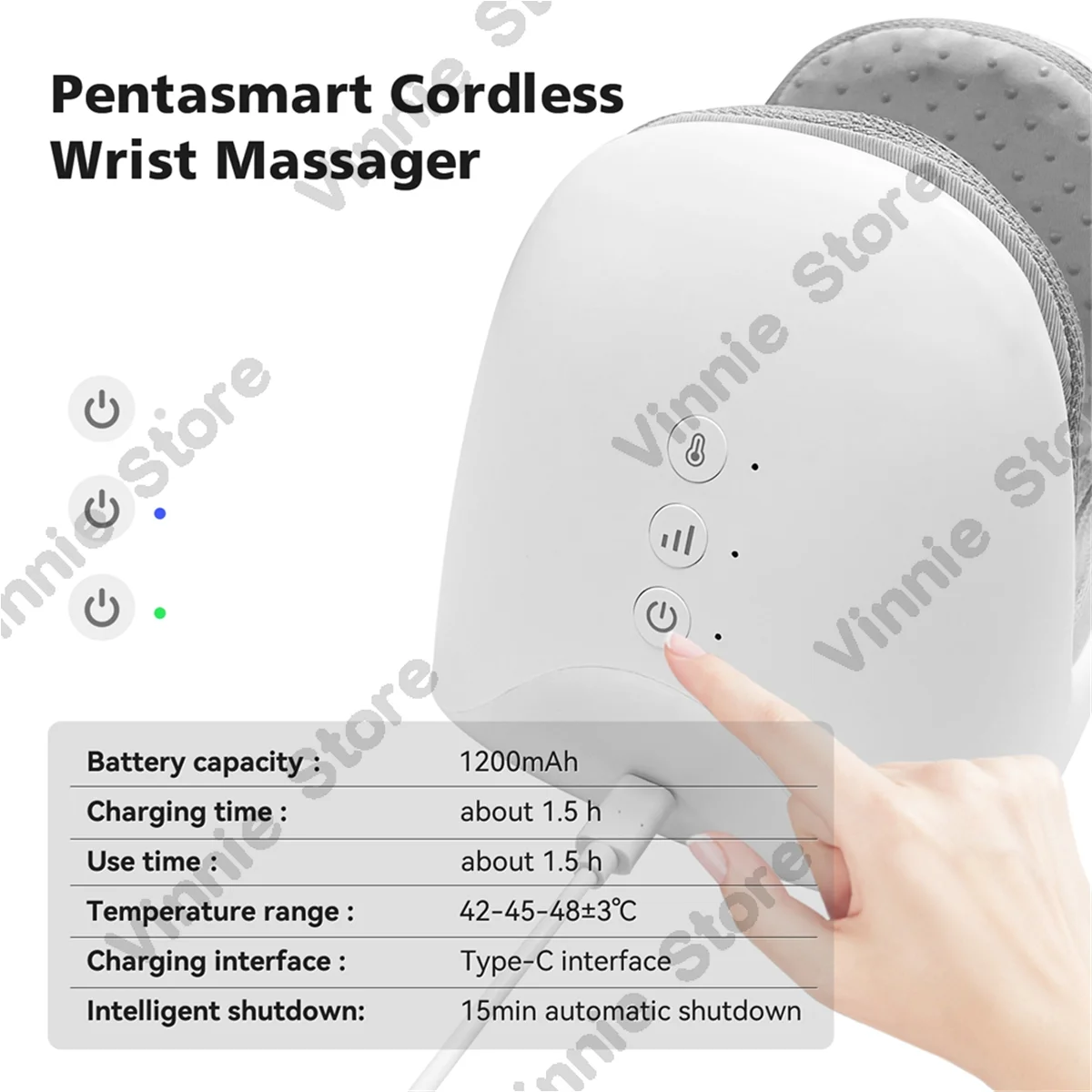 

Электрический массажер для рук, 3 режима, с компрессионным воздействием и горячим компрессом, для снятия онемения и боли в пальцах