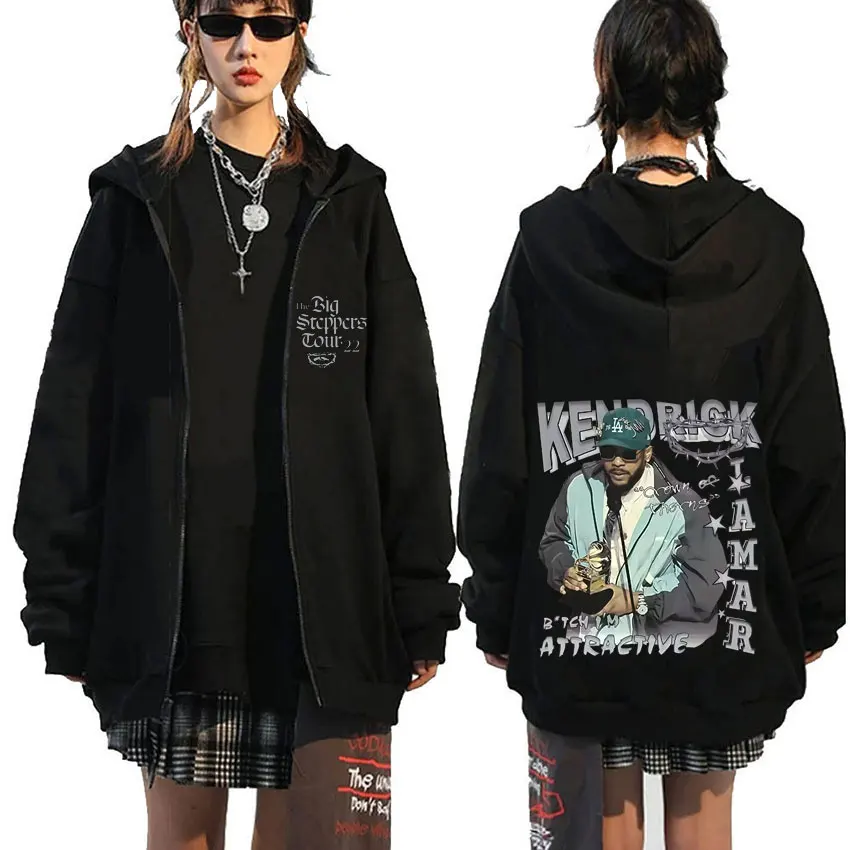 

Rapper Kendrick Lamar Graphic Zipper Hoodie Mr Morale & The Big Steppers Zip Up Jacket Men Hip Hop Fashion Oversized Streetwear