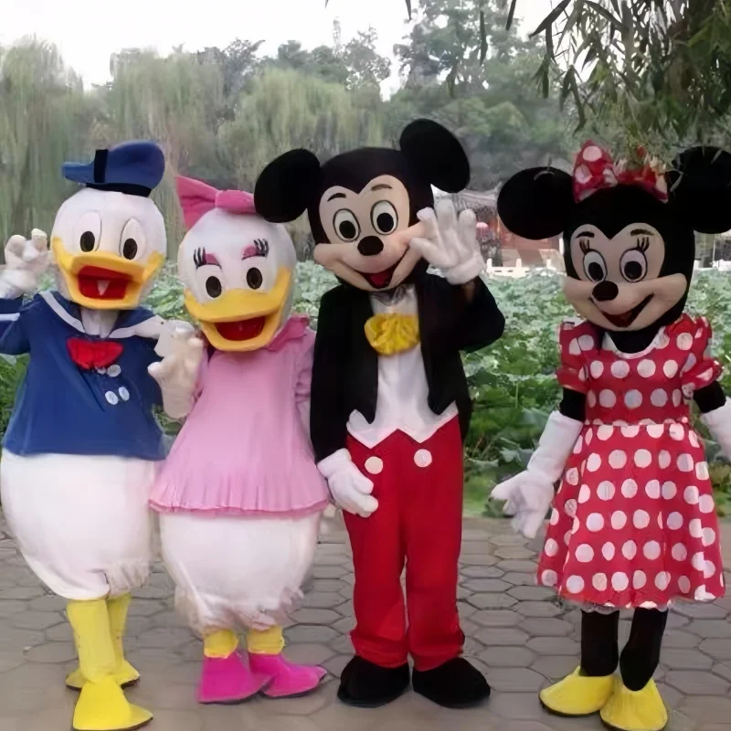 Disney quente mickey minnie mouse personagem dos desenhos animados traje ponto mascote traje festa de natal adereços publicidade fantasia vestido