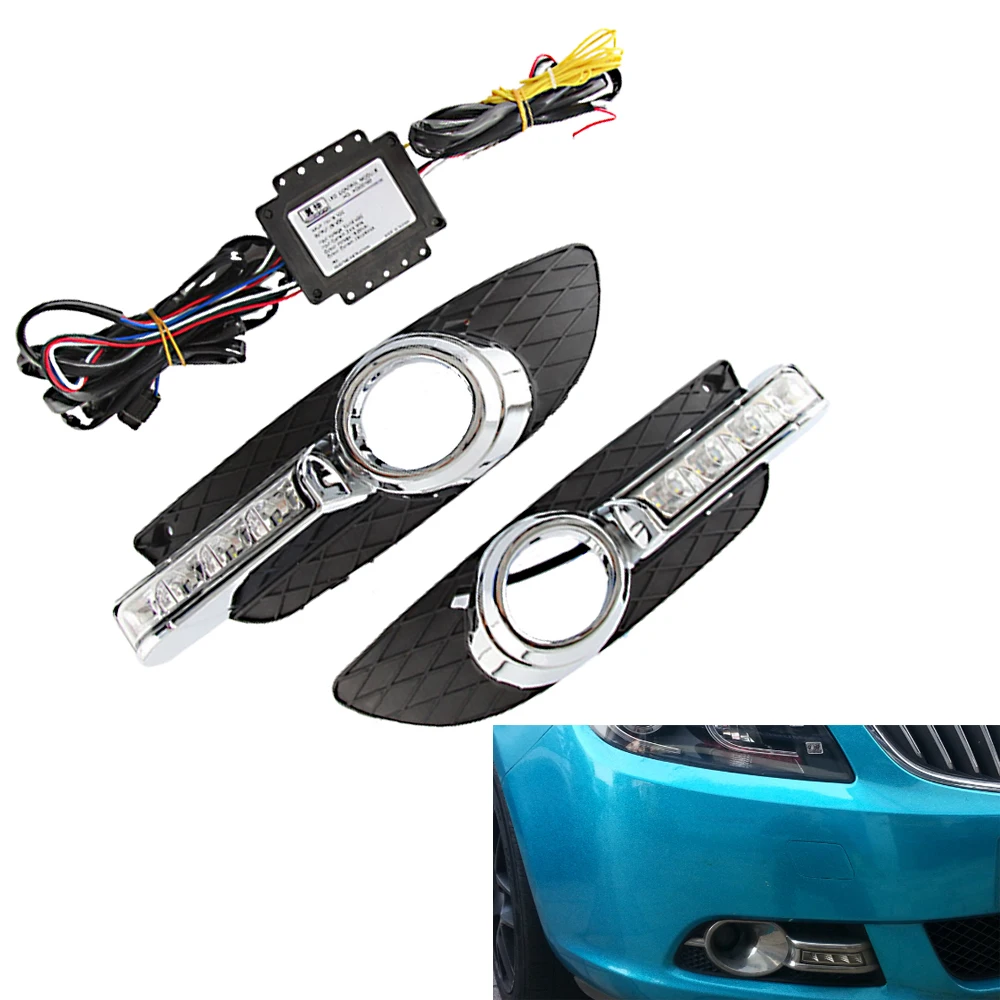 

2pcs Front Left Right Car LED Daytime Running Lights DRL For Mitsubishi lancer EX 2010 2011 2012 2013 Car accessories ﻿