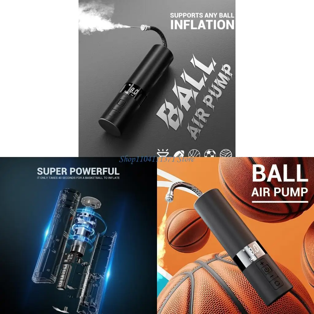 

P9FC Portables Digital Air Pumps with Pressure Gauge Rechargeable Sports Pumps for Sports Ball Bicycles Tires