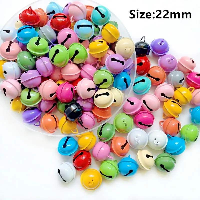 10/20pcs 22mm Bell Keyring Pendant Colorful Keychain Charms DIY Jewelry Making Bracelet Necklace Key Ring Pendant Accessories