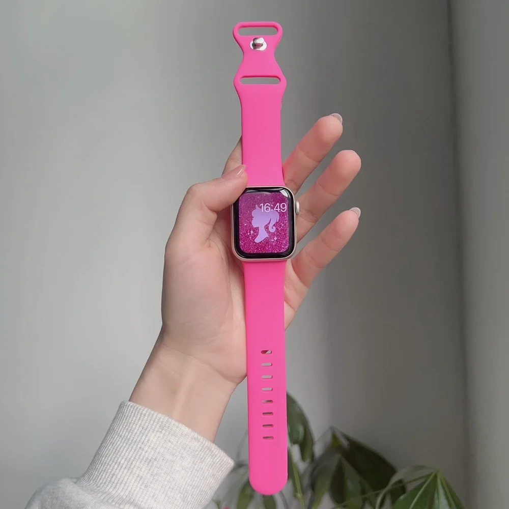 متفوقة سيليكون حزام ل سوار ساعة يد آبل النساء سلسلة الترا 10/9/8/7/6/5/4/3/ ل iwatch 40 مللي متر 41 مللي متر 42 مللي متر 44 مللي متر 45 مللي متر 46 مللي متر 49 مللي متر