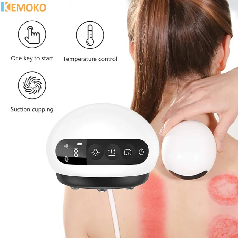 

Electric Vacuum Cupping Therapy Skin Scraping Massage Guasha EMS Slimming Body Wireless IR Heating Fat Burner Cupping Massager