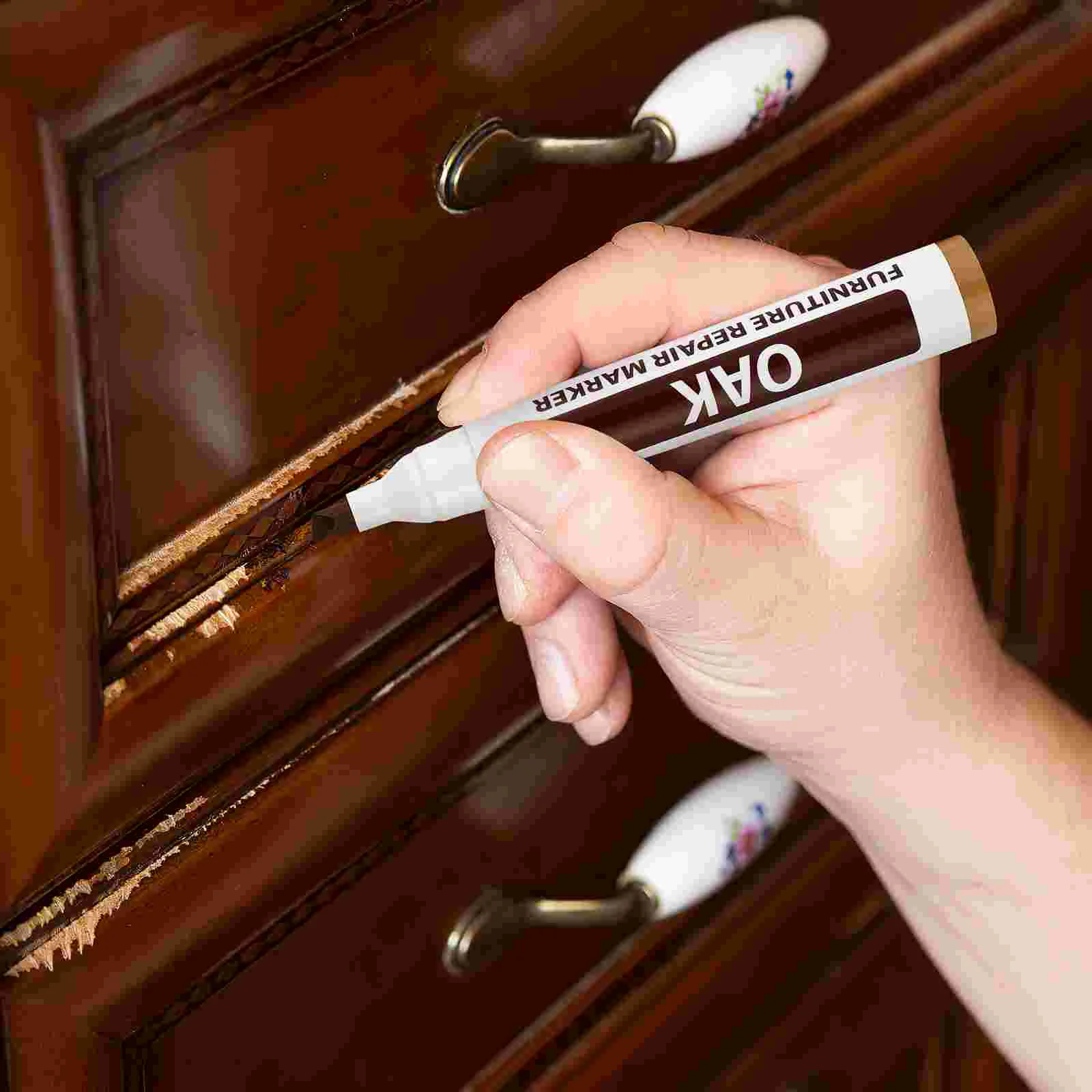 6 Pcs Wooden Furniture Touch Up Markers Scratching Repair Tools Worn Blemish Concealing Utensils furniture repair pen