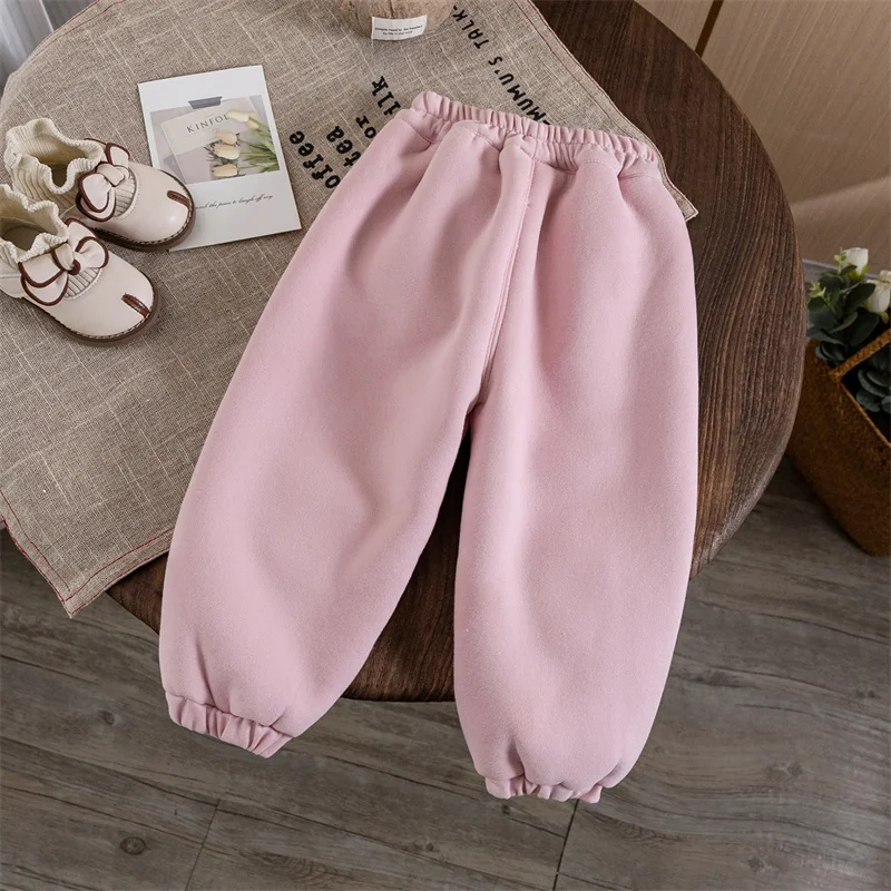 Winter Girls Pants Plus Velvet Trousers for Kids Thicken Children Joggers Children Leggings Girls Sport Pants Warm Baby Clothing