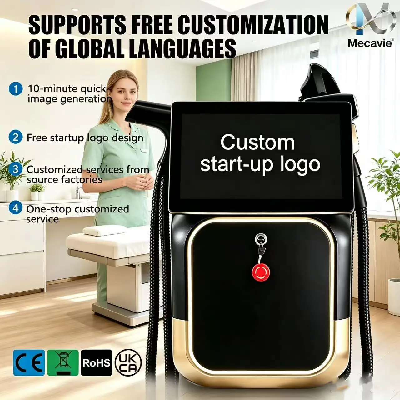 4IN1 Diode Laser Hair Removal Picosecond Tattoo Removal RF IPL Ice Cooling Skin Rejuvenation Beauty Machine