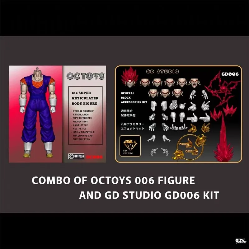 

OCTOYS Dragon Ball Red God Vegito Super Saiyan SHF 3.0 Body Movable First Edition Without Bonus Figure Collection Gift