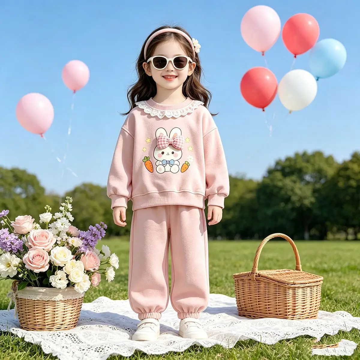 Süßes 2-teiliges Set für Mädchen – Langarm-Oberteil & Hose mit Bündchen für den frühen Herbst, niedliches Freizeitoutfit für Kleinkinder – Detail 10