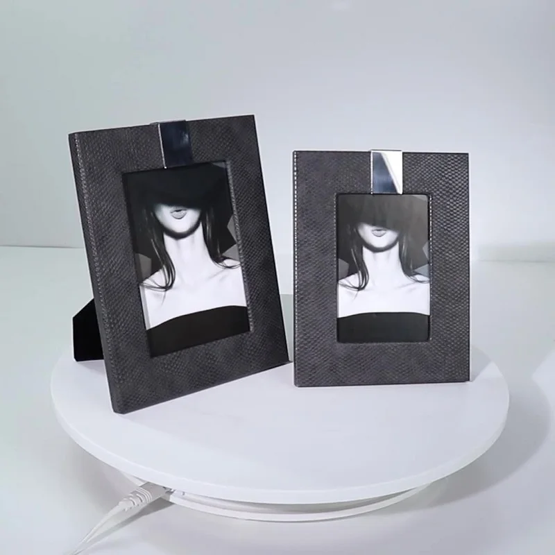 Creative Luxury Leather Picture Frame 6 Inch & 7 Inch Desktop Photo Frame for Bedroom Decoration - Stylish Leather Décor Piece