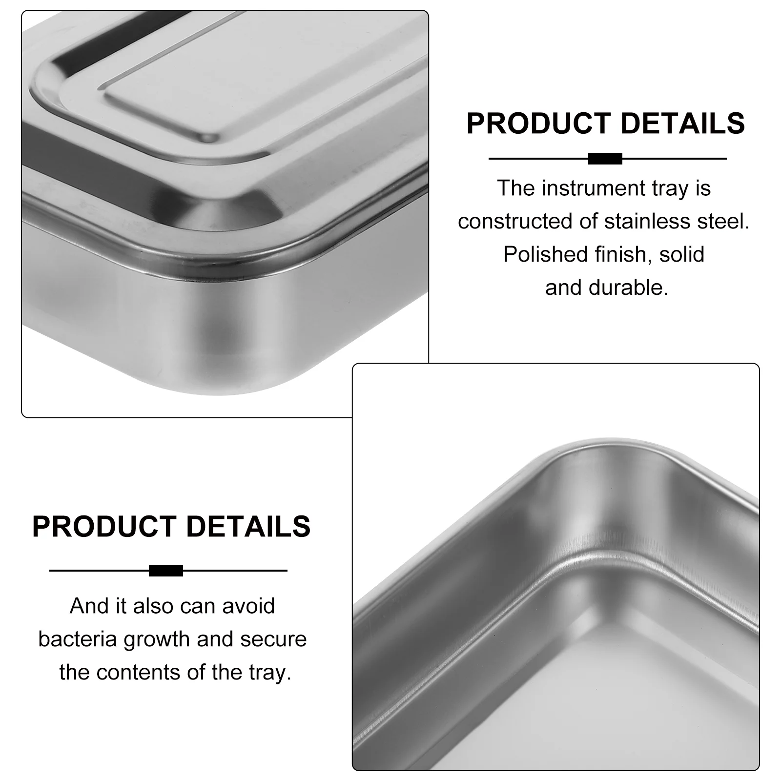 Tray Surgical Steel Instrument Stainless Jar Medical Lid With Experiment Metal Containerssample Dishes Curved