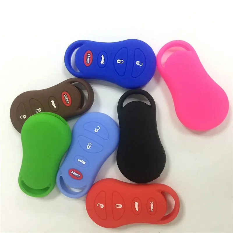 Silicone Rubber Car Key Case Cover for Chrysler 300M Concorde Sebring LHS FOR Dodge Viper StratusTransmitter 4 Buttons Car Key