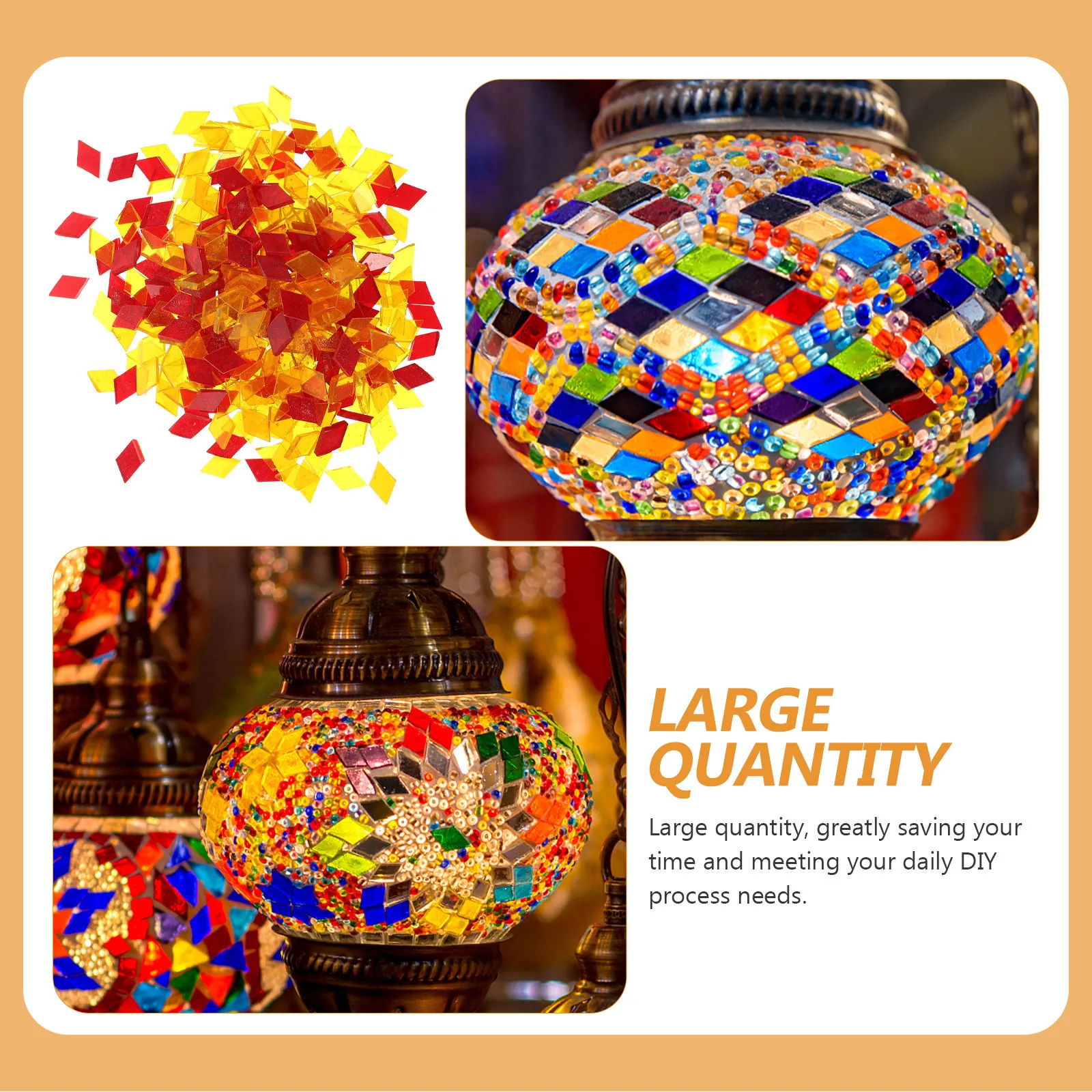 

1 Bag Decor Tiles Smooth Wear-Resistant for DIY Art Crafts Home Decor Stained Glass Pieces for Mosaic Projects