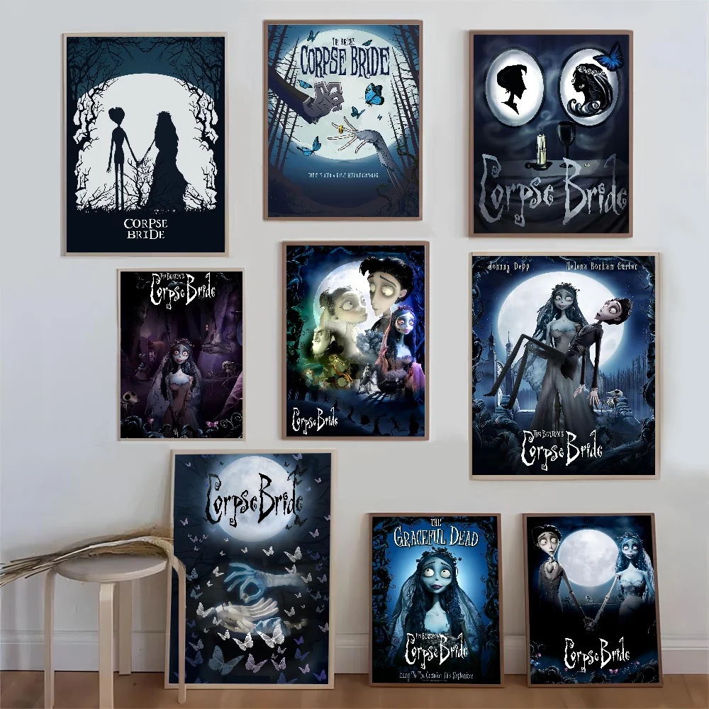 C-Corpse Bride Cartoon Classic Vintage Posters Vintage Room Home Bar Cafe Decor Nordic Home Decor