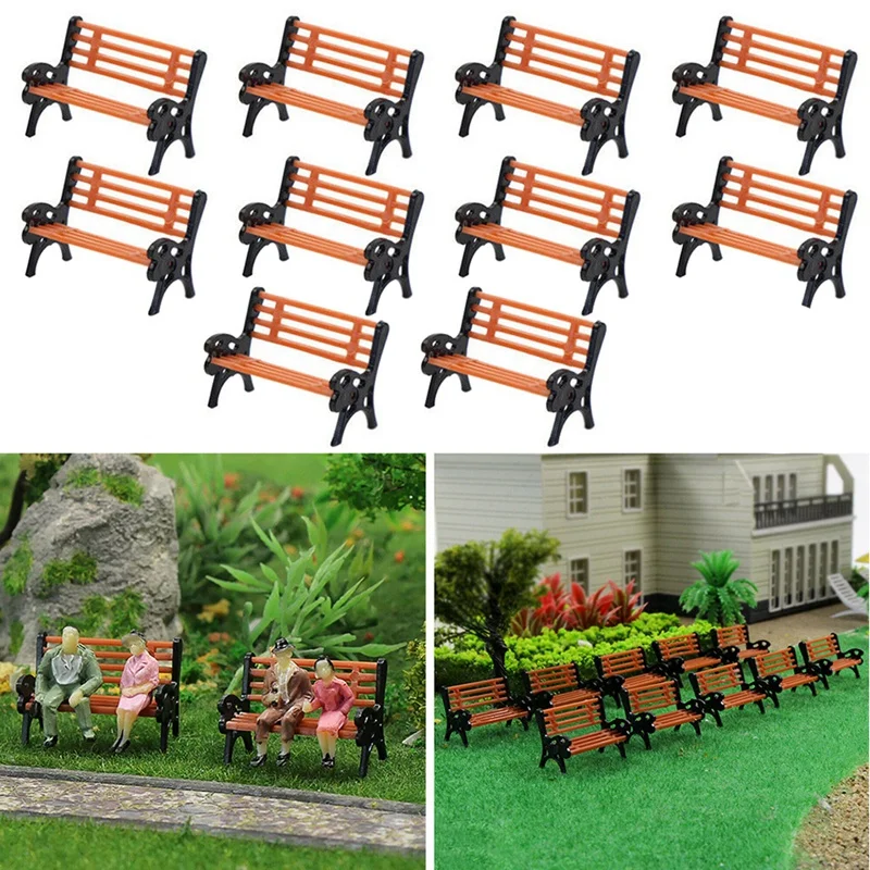 10 pezzi modello treno HO N O scala panca modello Settee Street Park Layout artigianato in plastica, Layout giardino/ferrovia