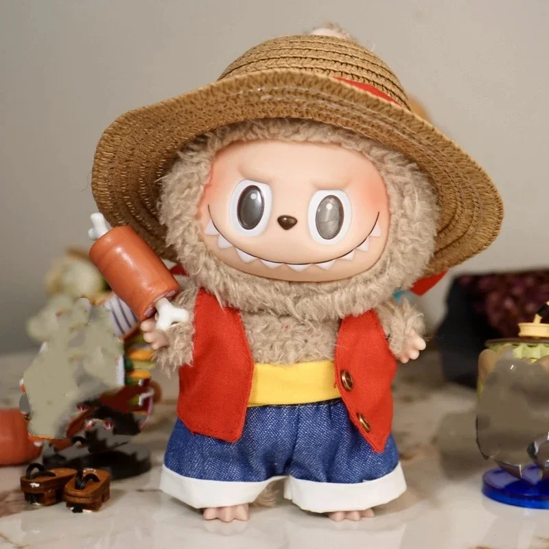 

17cm For Labubu Doll Clothes For Labubu Clothes Cool Red Vest Set Trendy Play Pendant Clothes Doll Accessories Festival Gifts