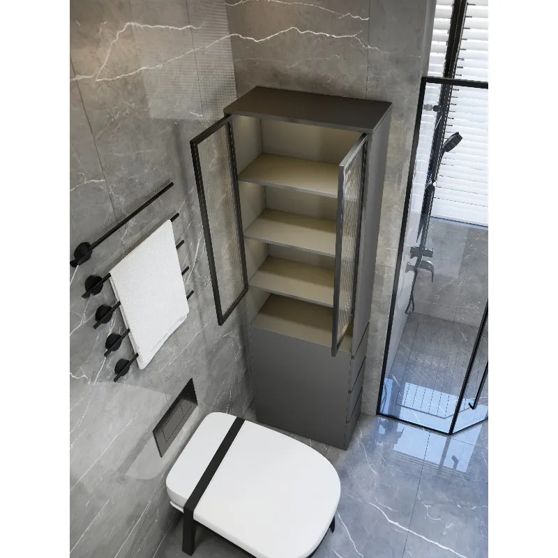 Toilet Locker Honeycomb Aluminum Alloy Dry Area Half Wall Partition Cabinet Bathroom Side Cabinet Crack Storage Cabinet Standing