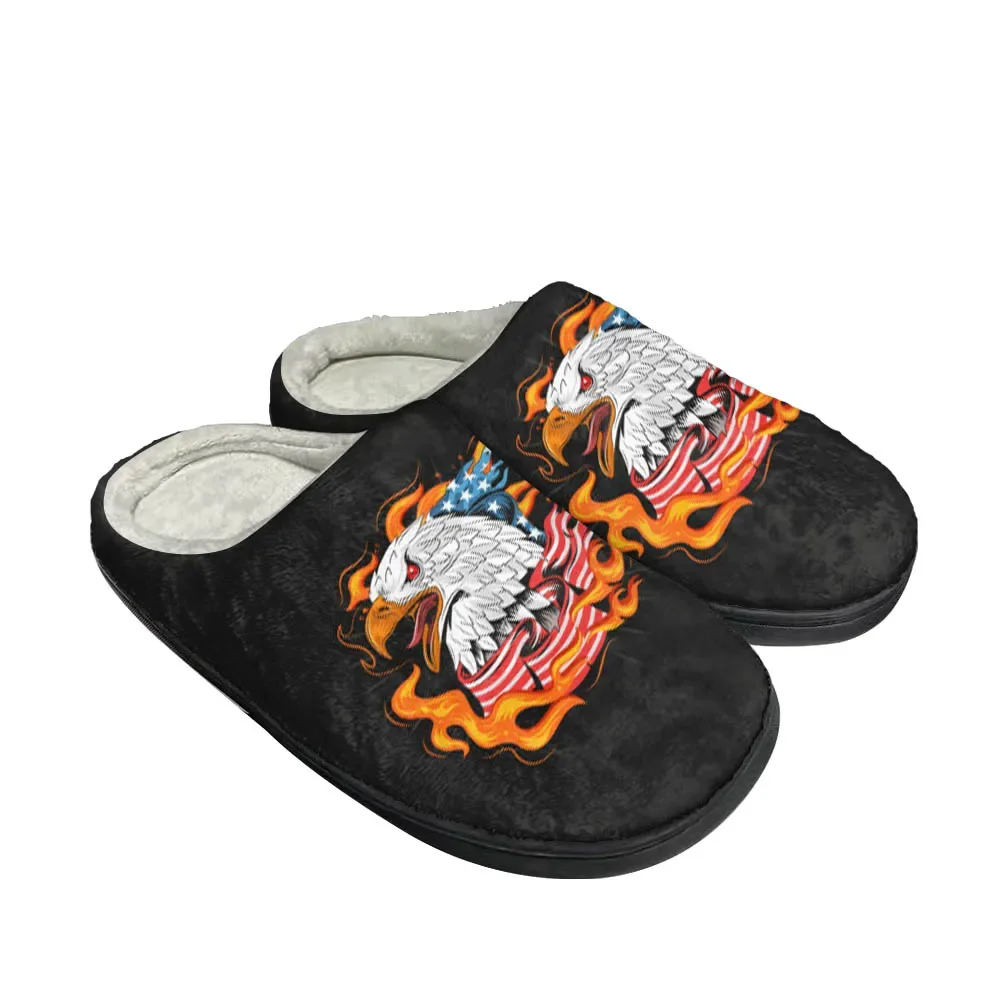 Hot Cool USA Eagle Fashion Cotton Custom Slippers Men Women Plush Sandals Casual Keep Warm Shoes Comfortable Thermal Slipper
