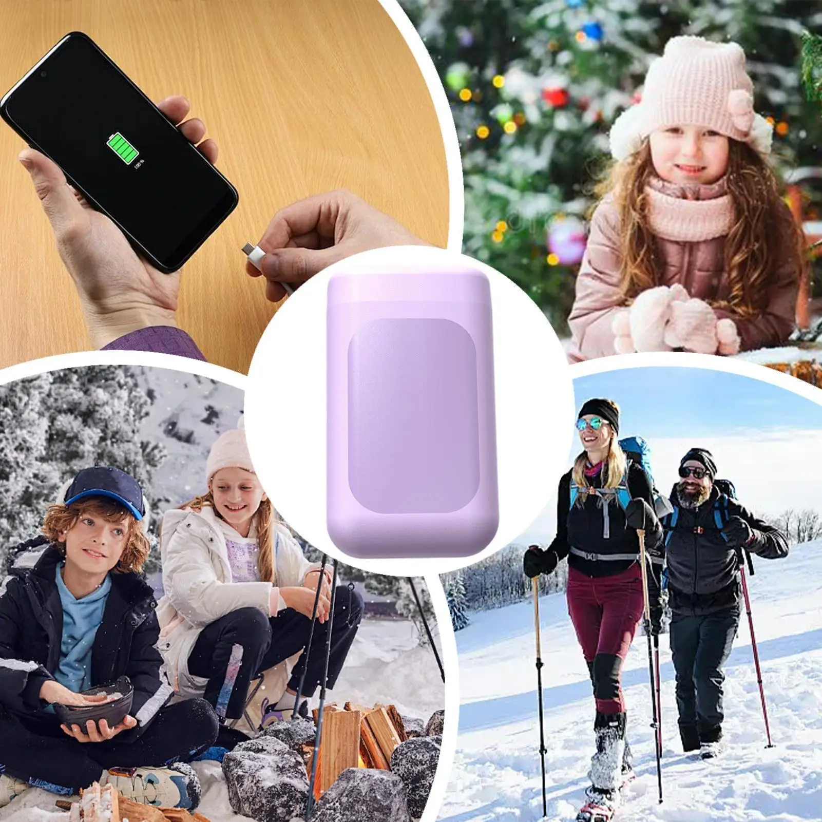 تدفئة اليد الكهربائية 6000mAh 3 مستوى قابل للتعديل درجة الحرارة جيب جهاز تدفئة محمول للتخييم جهاز الاحترار للعمل والسفر