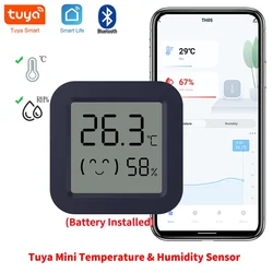 Bluetooth Temperature Humidity Sensor Mini LCD Screen Smart Tuya APP Remote Voice Control Google Thermometer Hygrometer