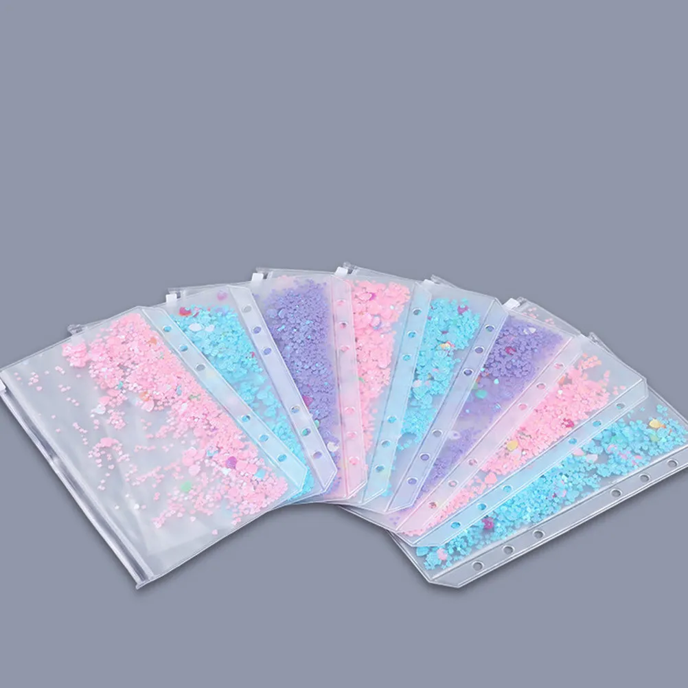 

3Pcs Reusable PVC Zipper Pouches Extra Thick Stable Zip Closure Transparent Front for Document Organizer Binder Storage Loose