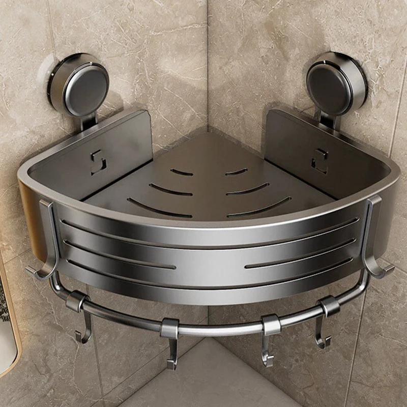 

Bathroom storage shelf Suction cup perforation-free bathroom triangle toilet wash counter Corner bathroom storage shelf
