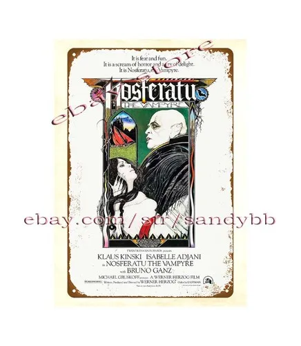 1979 Nosferatu, das Horrorfilm-Poster, Metall-Blechschild, Sammlerstück, Wanddekoration, Aluminium
