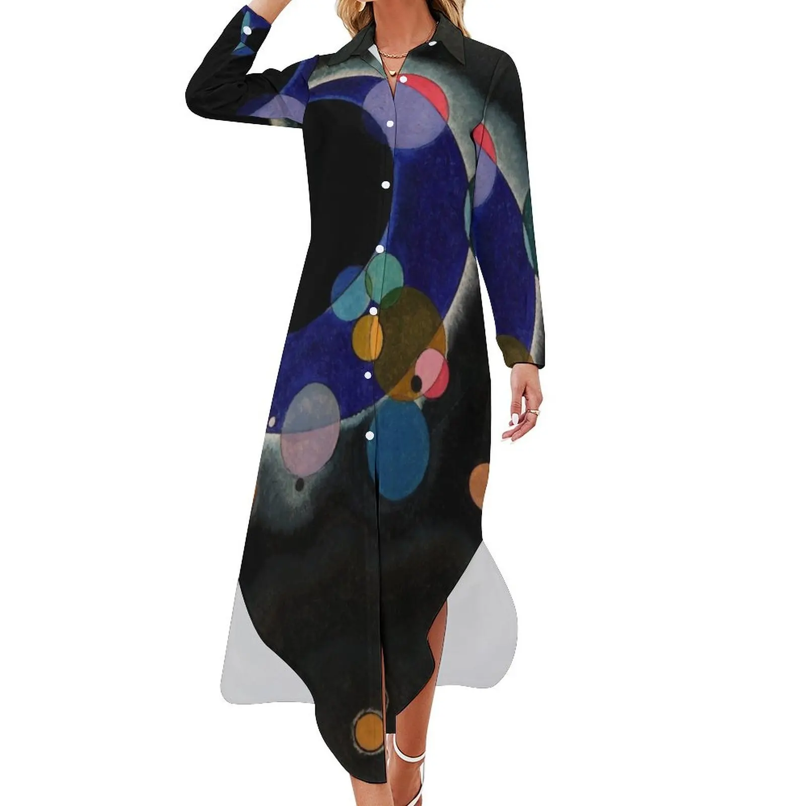 

Wassily Kandinsky - Several Circles - Bauhaus Art Long Sleeved Shirt Dress Dress woman Dress vintage