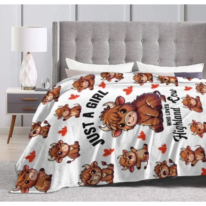 ผ้าห่มลายวัวชนบทสุดน่ารัก ผ้าห่มกำมะหยี่เนื้อนุ่มสำหรับวัยรุ่น เด็กชาย เด็กหญิง ผู้ใหญ่ ผู้หญิง เหมาะสำหรับการเดินทาง