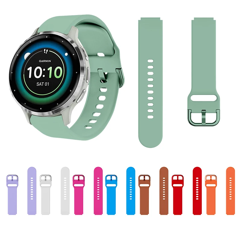 18mm Silicone Watch Band for Garmin Forerunner 265S Colorful Skin Friendly Watch Band Suitable for Garmin Venu 3S 18mm Universal