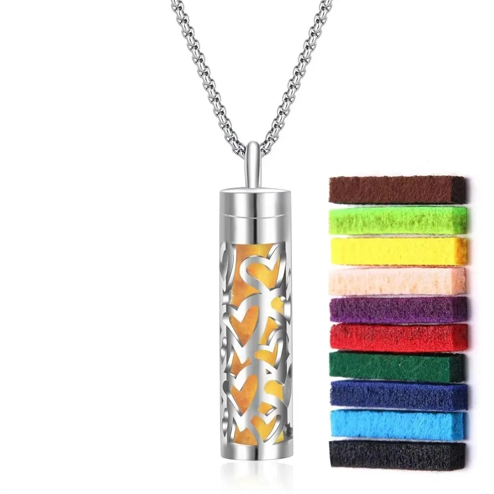 Neue Geometrische Stil Aromatherapie 316L Edelstahl Halskette Ätherisches Öl Diffusor Medaillon Spirale Offenen Anhänger Trendy Schmuck