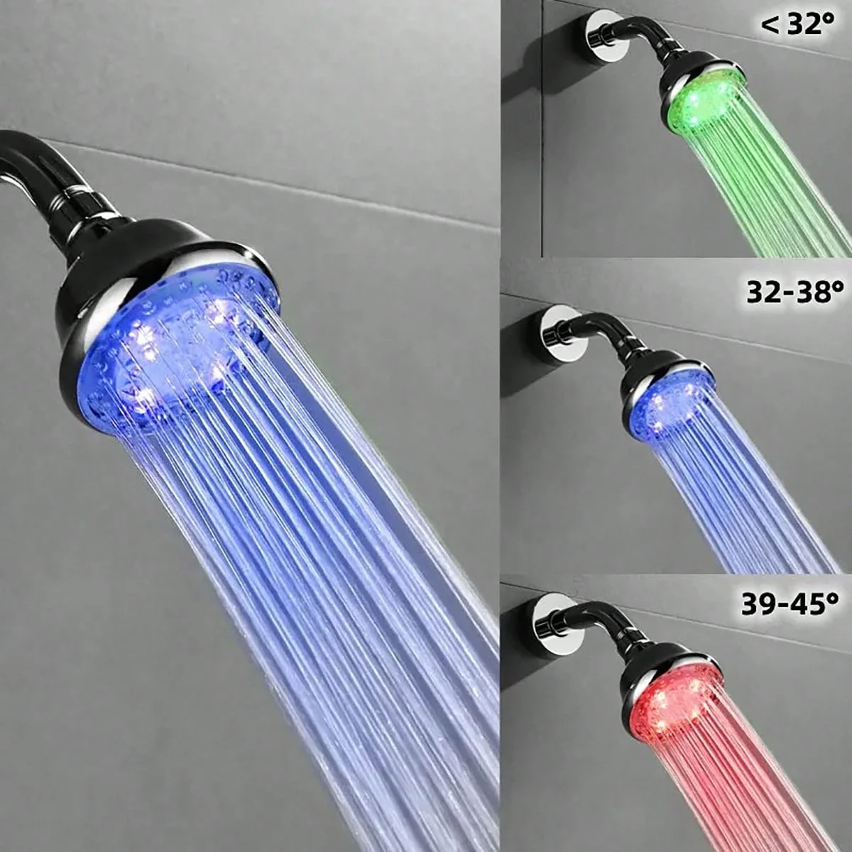 Round round shower sprinklers, washable and bleached, rainwater shower faucet sprinklers, water saving in luminous bathroom