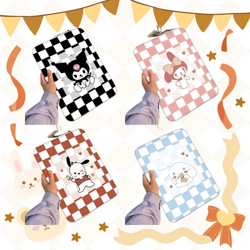 

Cartoon Hello Kitty Kuromi 10 12 13 14 15 Inch Laptop Bag Inner Sleeve PU Tablet Bag Protective Cover for Macbook Holiday Gift