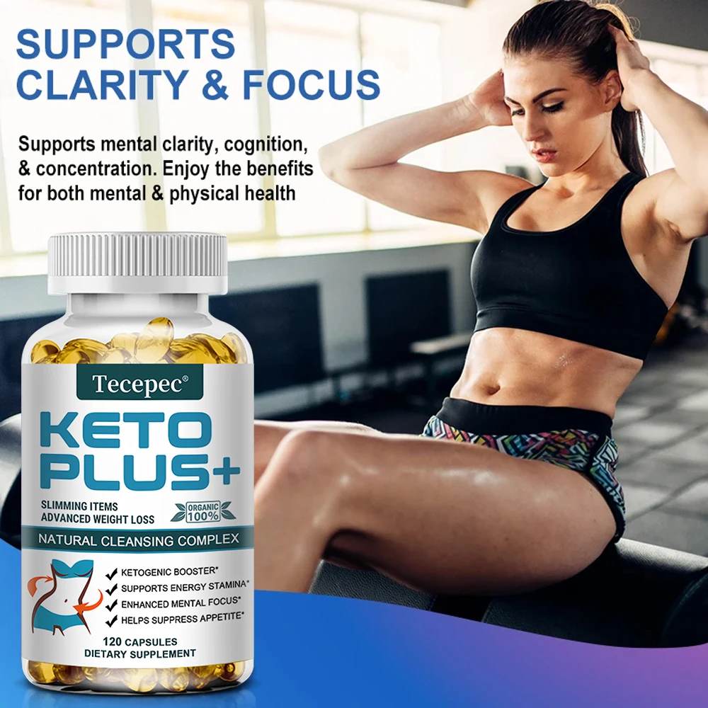 

KETO PLUS+ 2100 Mg with Malic Acid, Fat Burning Capsules, Weight Management, Promotes Digestive Health, Overall Health