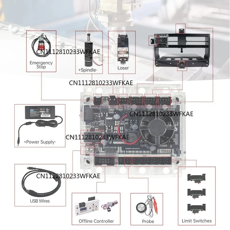 CNC router engraving machine milling machine controller board, three-axis, GRBL, version 1.1 F-type USB interface