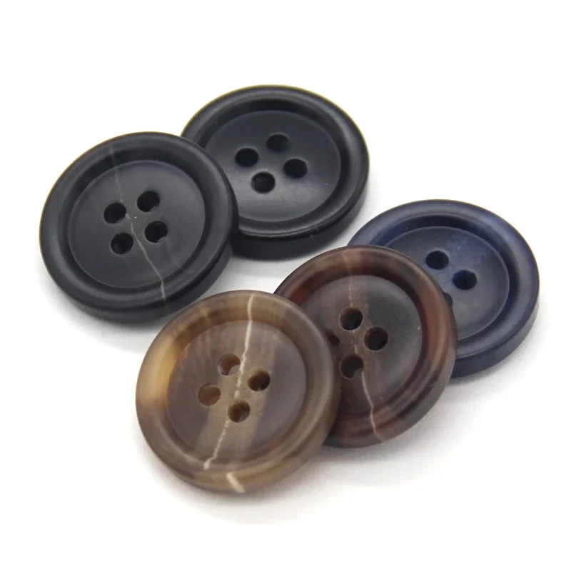 25mm Large Resin Imitation Horn Pattern Men Suit Buttons For Clothing Coat Jacket Big Decorative Sewing Accessories Wholesale