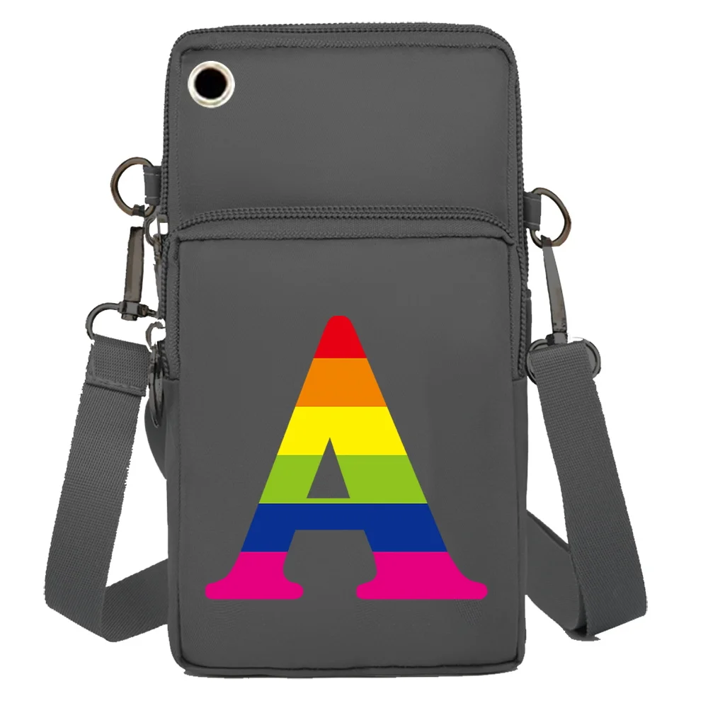 العالمي حقيبة الهاتف المحمول المعصم حزمة محافظ حامل البطاقة لابل/هواوي/سامسونج الهاتف الخليوي حزمة قوس قزح طباعة حقائب الكتف