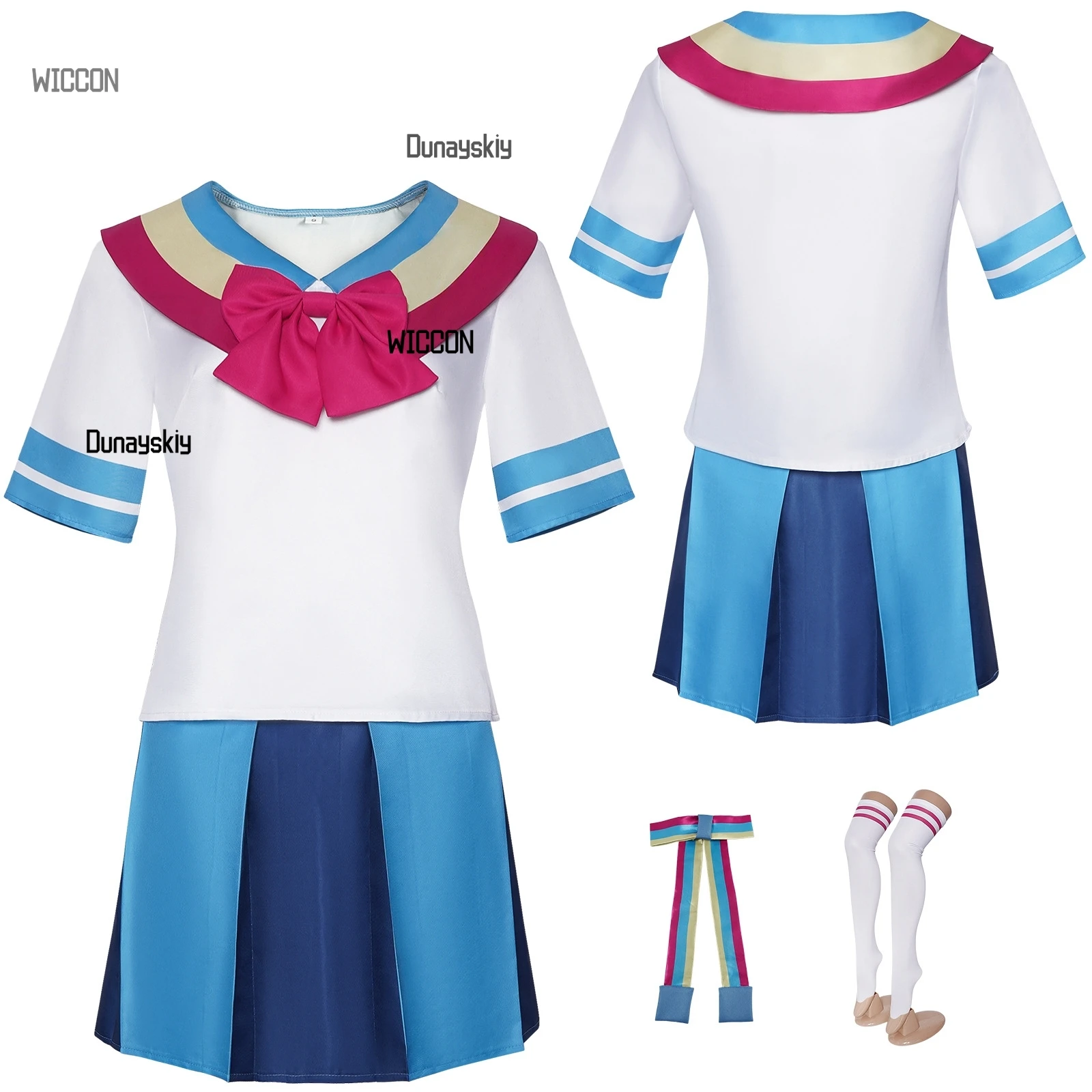 Giffnnay Monika Graavity Fallls Dookii Kostum Cosplay Anime Wig JK Seragam Sekolah Seksi Kawaii Yanderegirl Cosplay Halloween