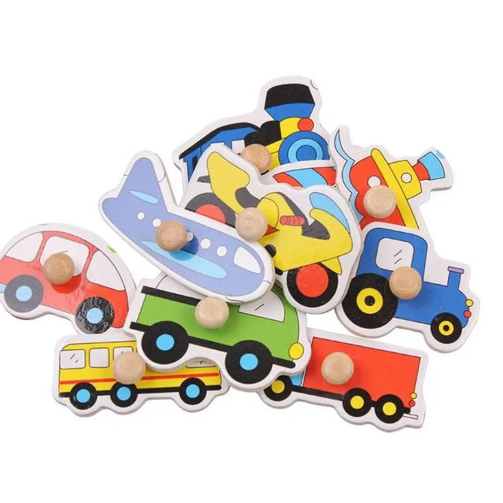 

Vehicle Puzzle Wooden for Toddlers Preschool Kids Educational Learning Solid Wood Colorful Layered Vehicle Jigsaw