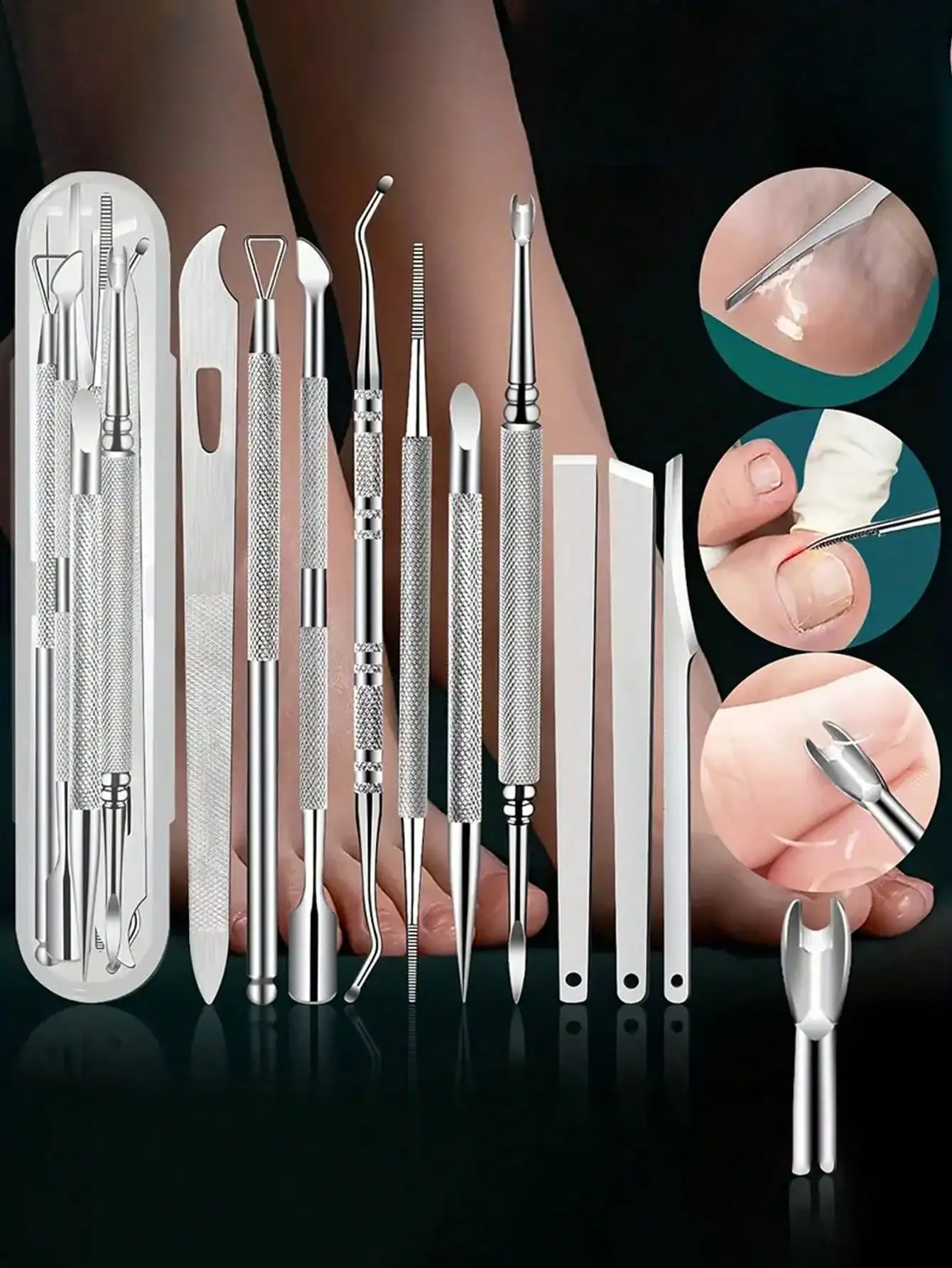 4/5/7/9/10pcs Pedicure Tools for Feet Ingrown Toenail Removal Kit Pedicure Set Toenail Grooming Kit Removing For Hard Dead Skin