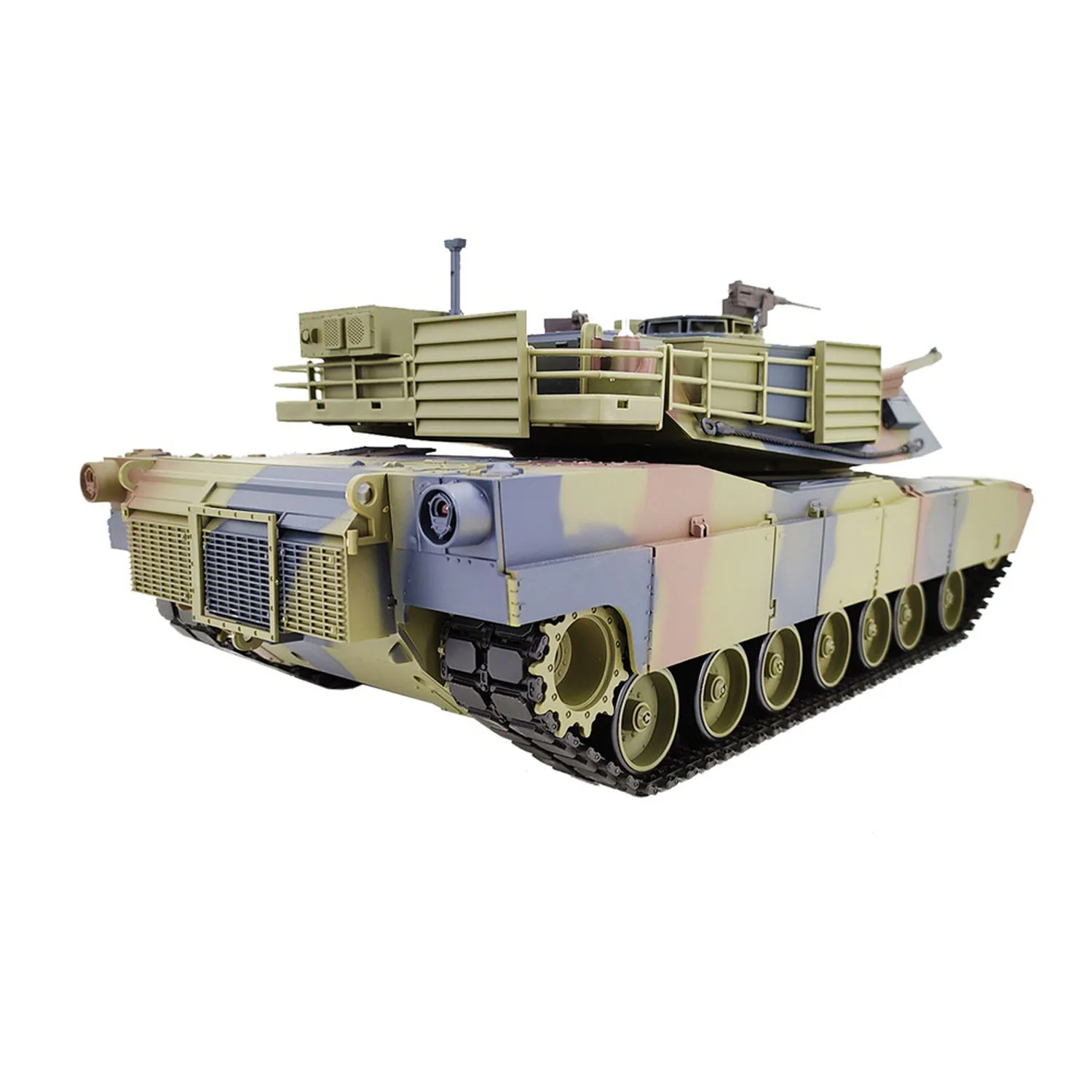 RTR RC tanque 2,4G Henglong 1/16 plástico M1A2 Abrams TK7.0 placa base 3918 coches con orugas eléctricas retroceso de barril torreta de 320 grados