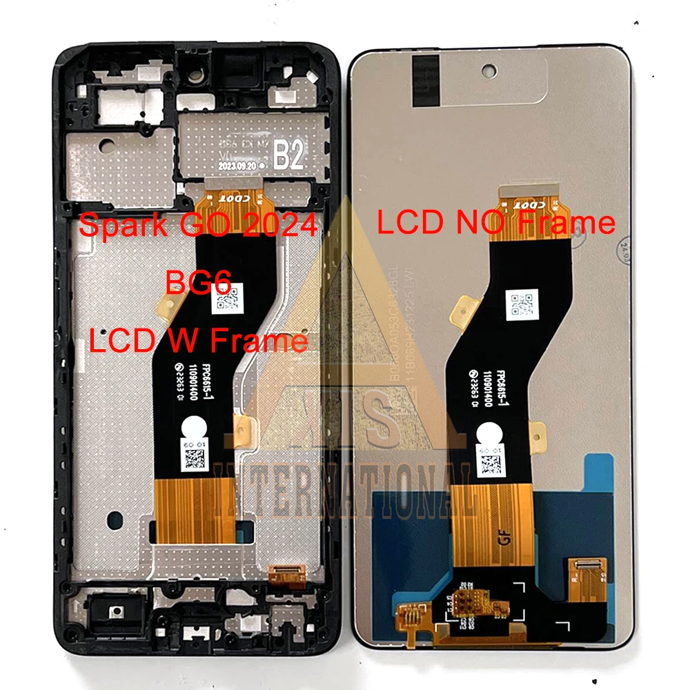 6.6'' Original For Infinix Tecno Spark Go 2024 LCD BG6 Display Screen Frame Touch Panel Digitizer For Tecno Spark Go 1 KL4