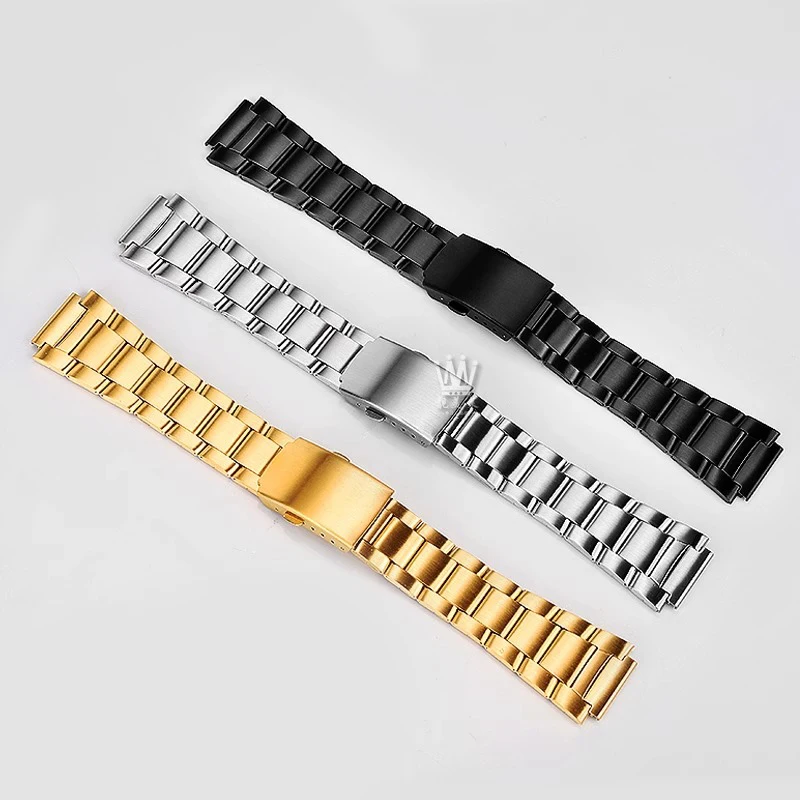 For Casio Small Square AE1200 AE1300 AE1500 Steel Watchband Modified A158/168 Stainless Steel Metal Watch Strap 18mm Bracelet