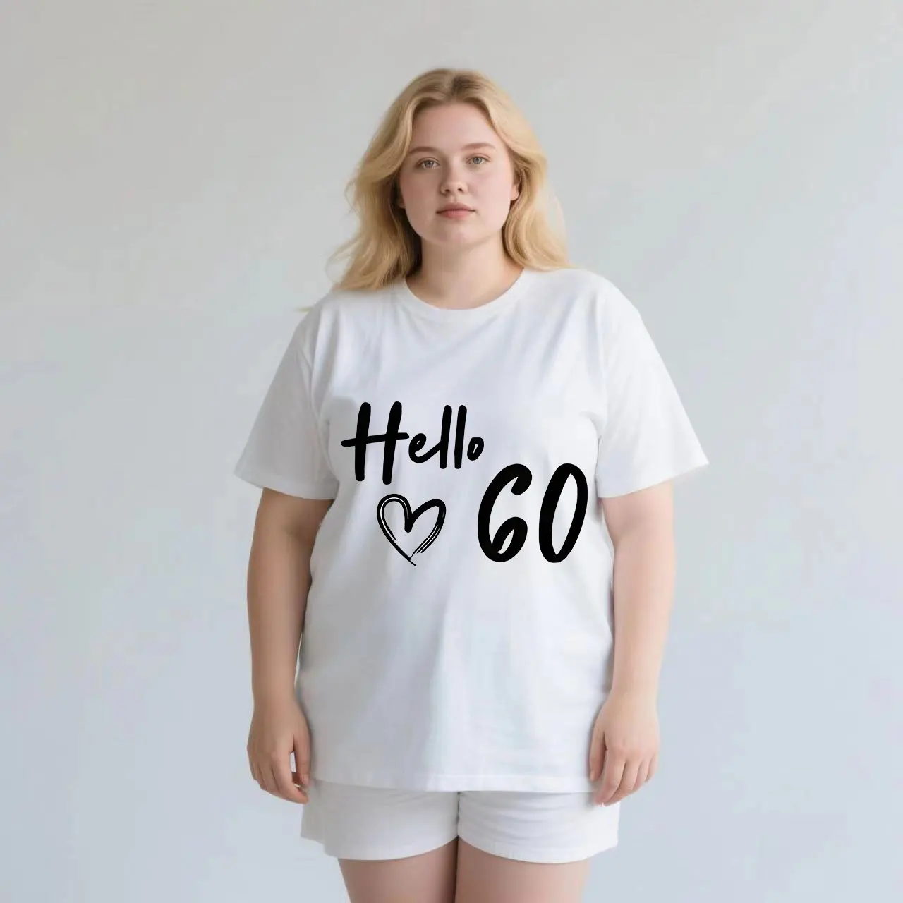 

Personalized letter print, simple and versatile, loose and popular plus size Ladies' casual short sleeved T-shirt white