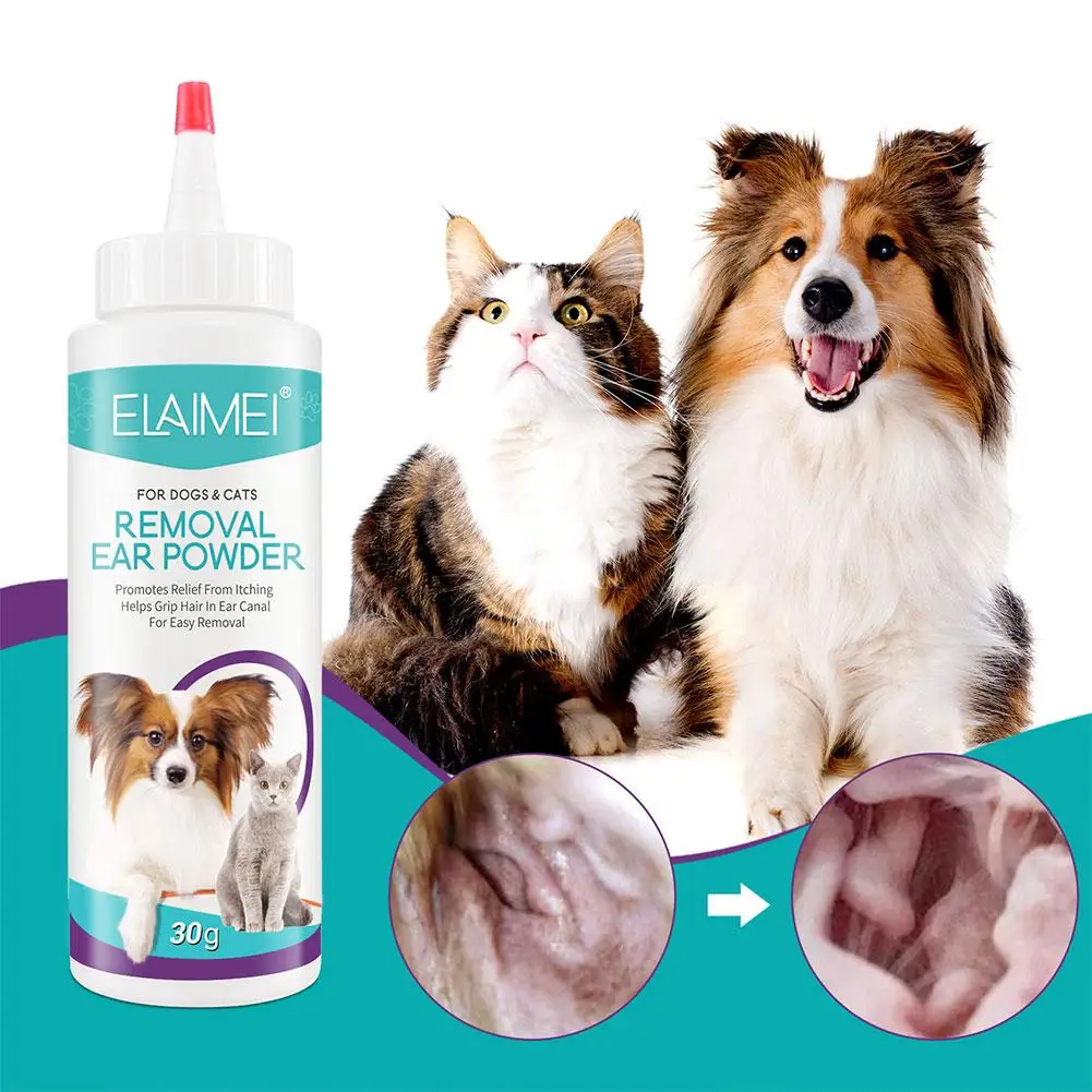 Ear Powder Pet Ear Cleaner Pet Ear Hair Removing Powder Healthy Care Anti-ticks Cleaning Supplies Dog Products For Ear Clea F4p5