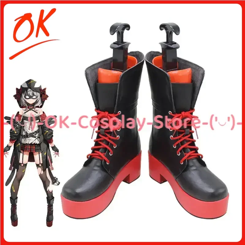 

[Customized] Sakamata Chloe Cosplay Shoes Vtuber Anime Roleplay Prop Halloween Carnival Party PU Leather Boots