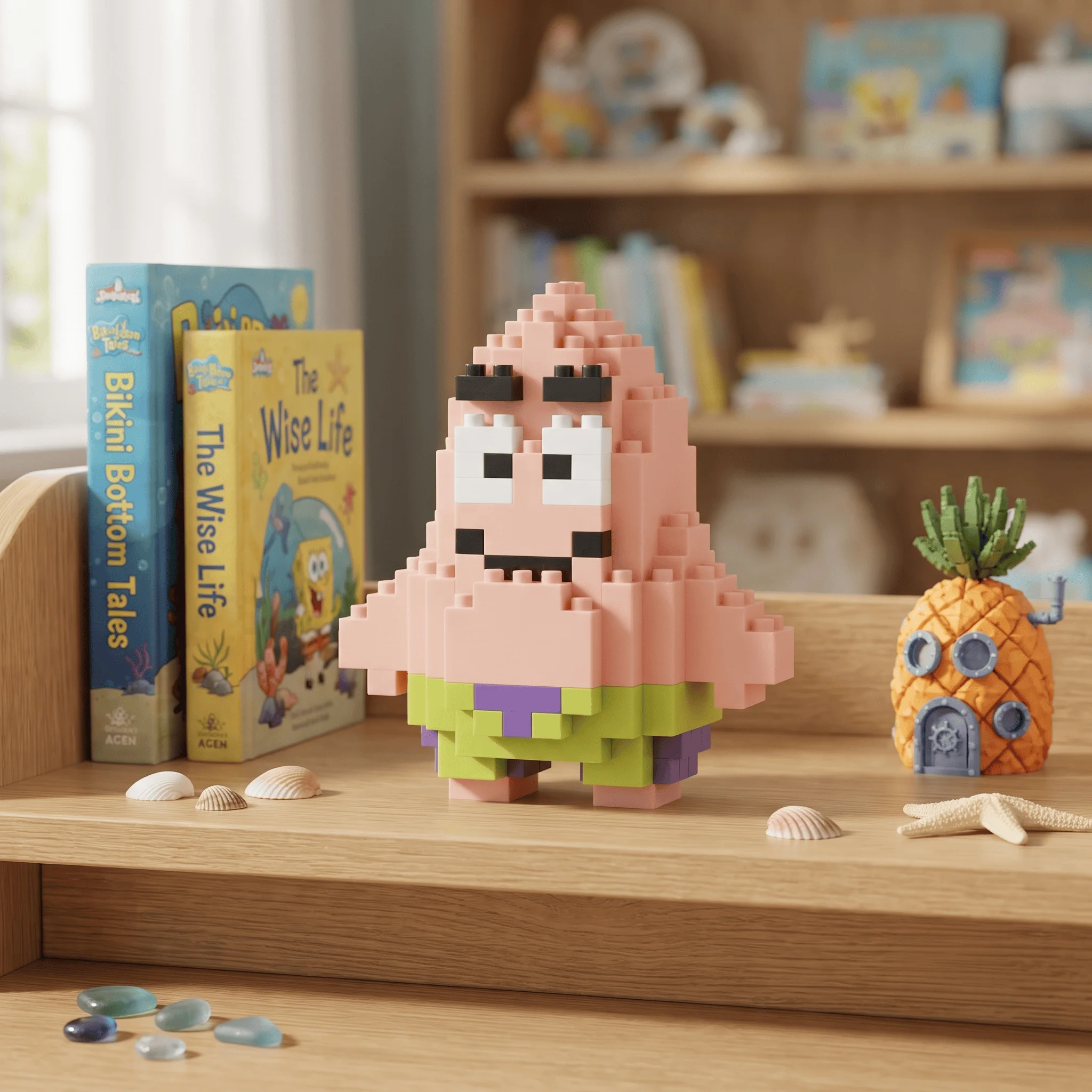 Classic Cartoon Micro Building Blocks Collection SpongeBob Patrick Squidward Mr. Krabs Figures DIY Puzzle Assembly Creative